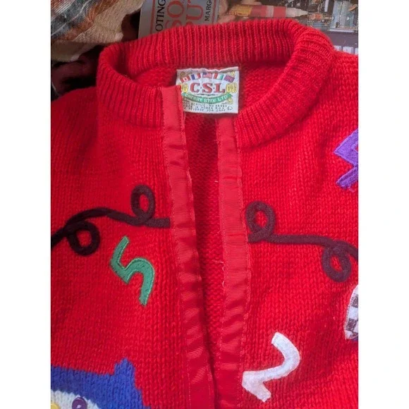 Women Large Rotary Phone Cardigan "Cherry Stix Ltd" Novelty Numbers Frizzle - Picture 4 of 8